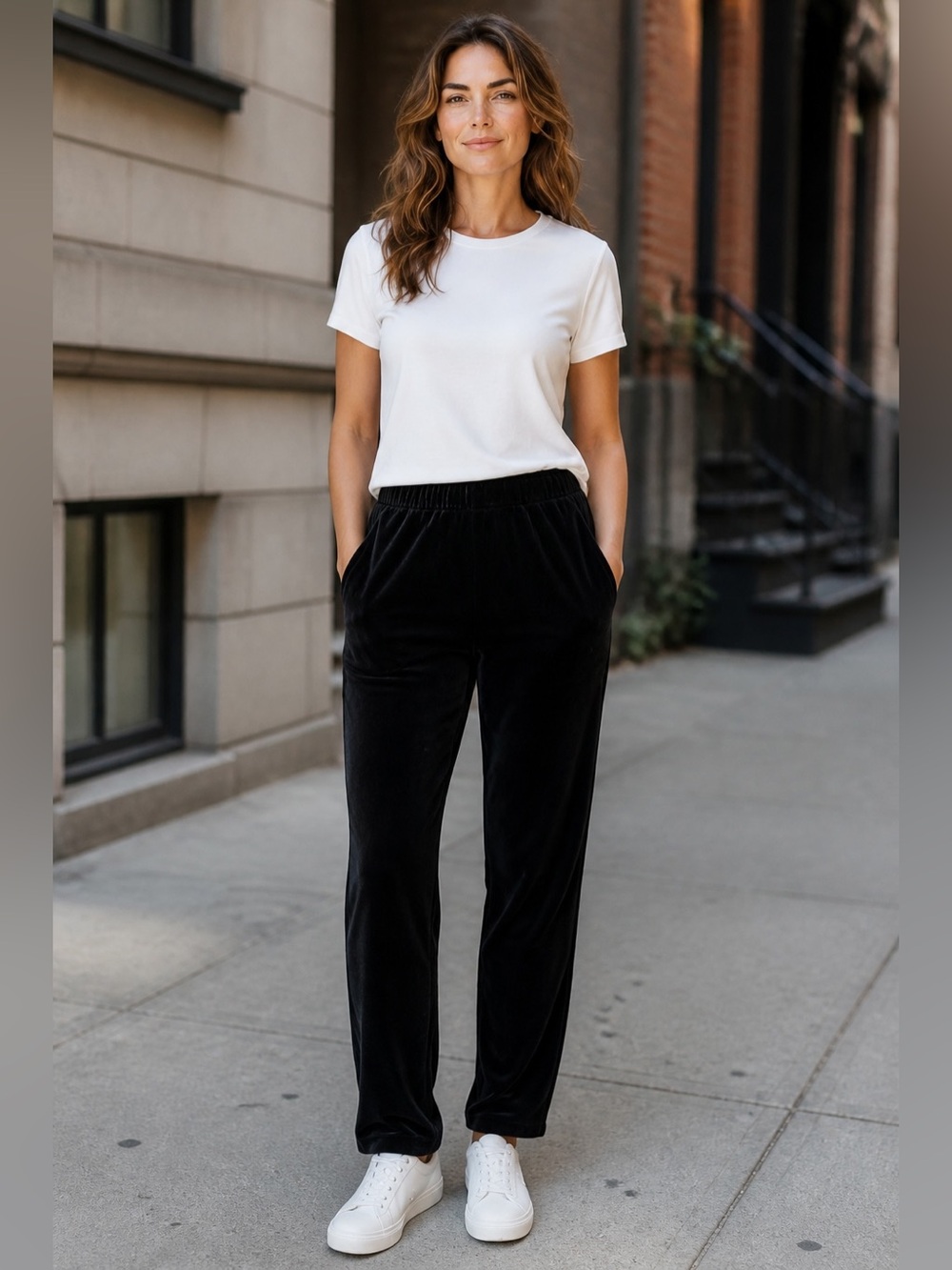 Theory Silk Blend Elasticโ Waist Pull On Stretch Velvet Pants SZ S Black